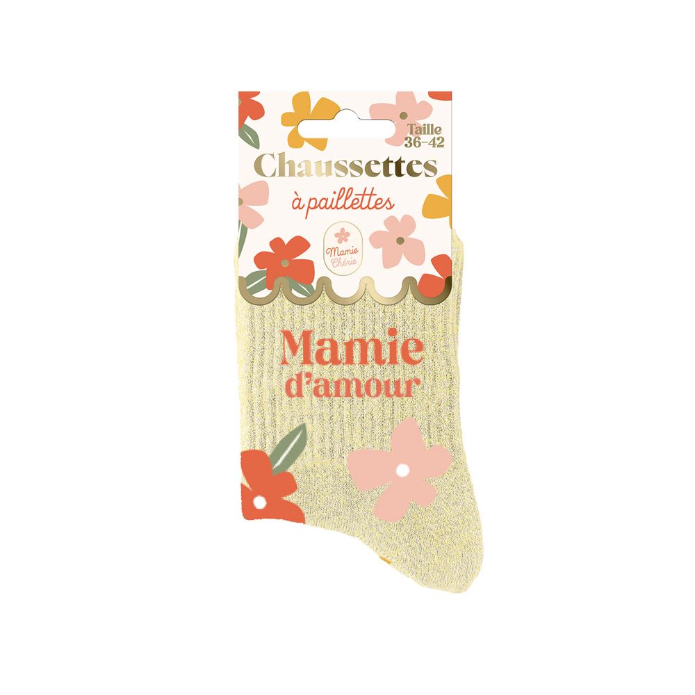 Chaussettes à paillettes "Mamie d'Amour" STC