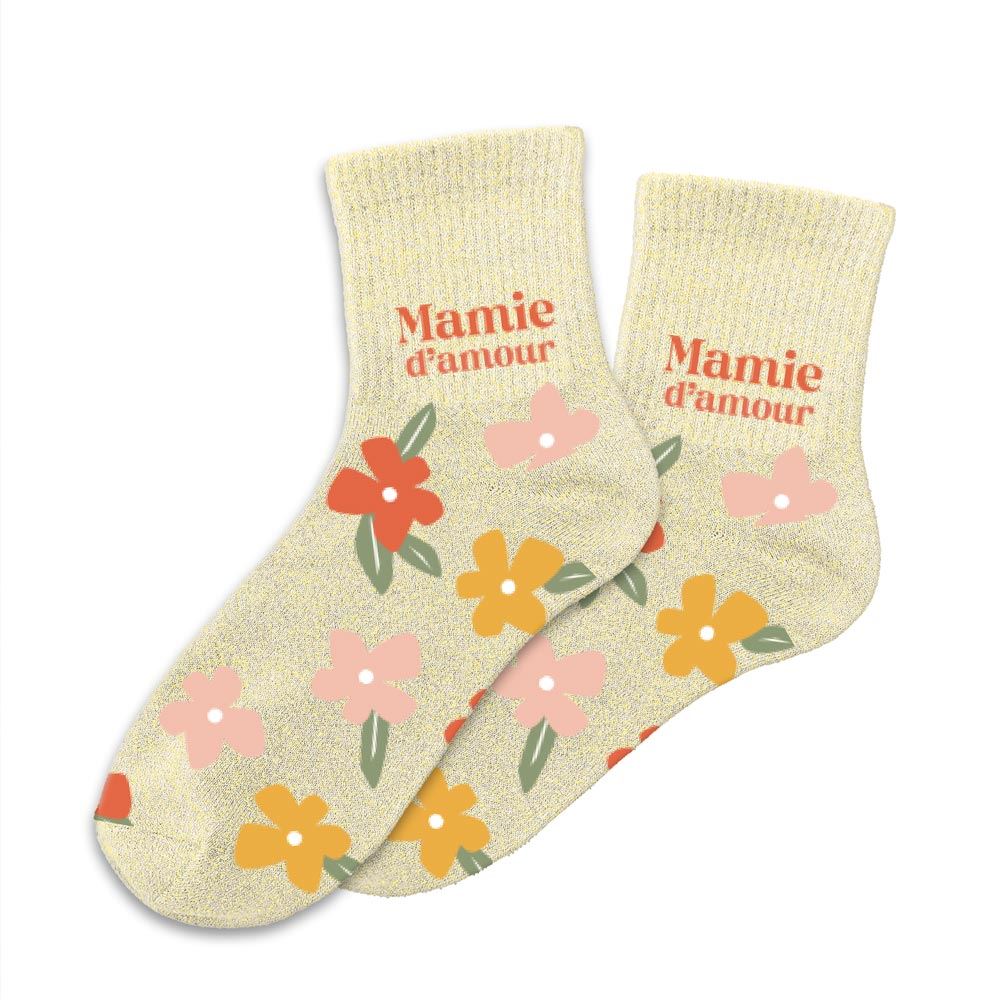 Chaussettes à paillettes "Mamie d'Amour" STC