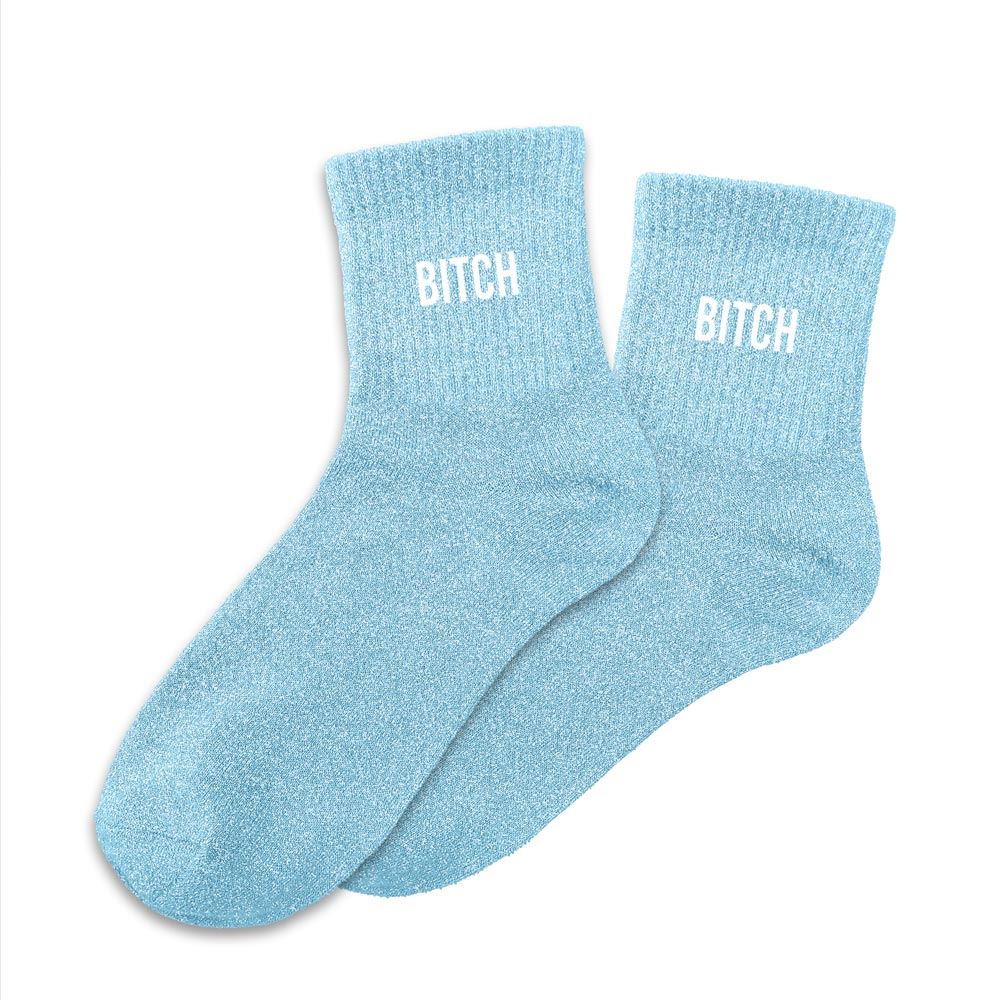 Chaussettes à paillettes "Bi*ch" STC