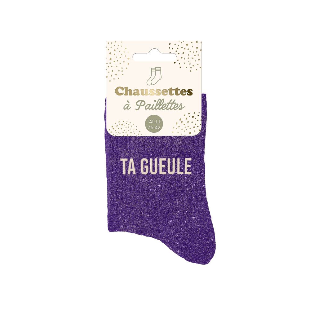 Chaussettes à paillettes "Ta Gueule" STC