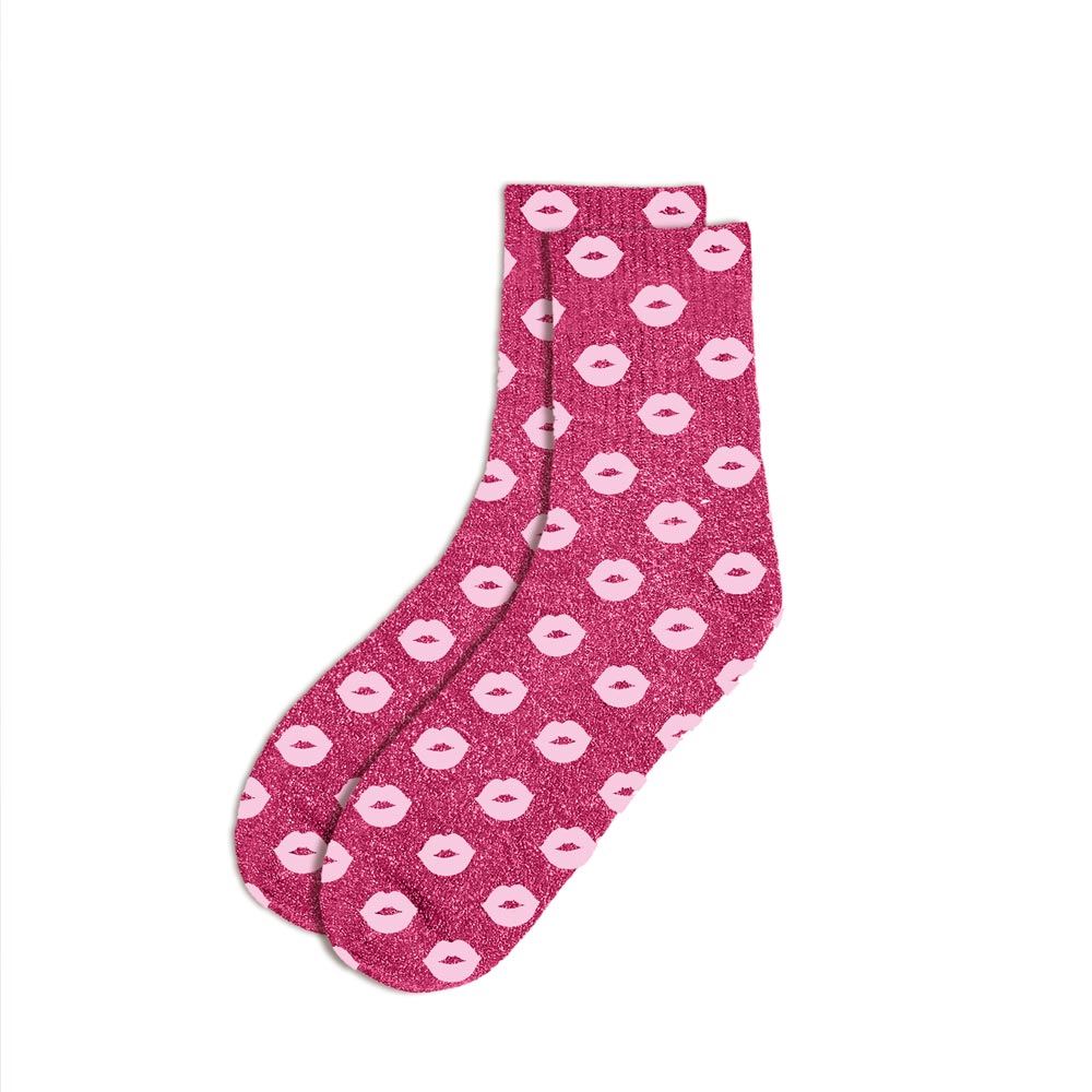 Chaussettes à paillettes "Rose Bouche" STC