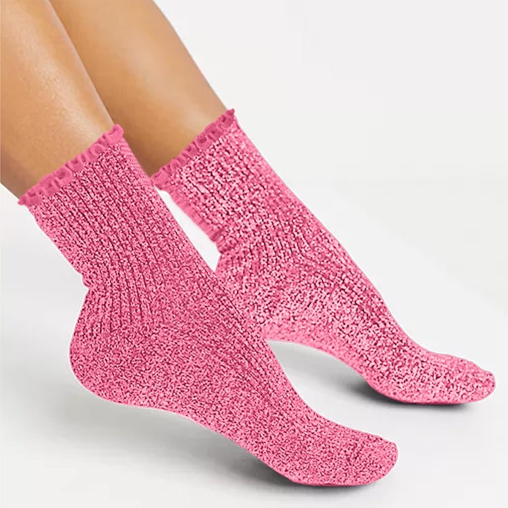 Chaussettes à paillettes roses STC