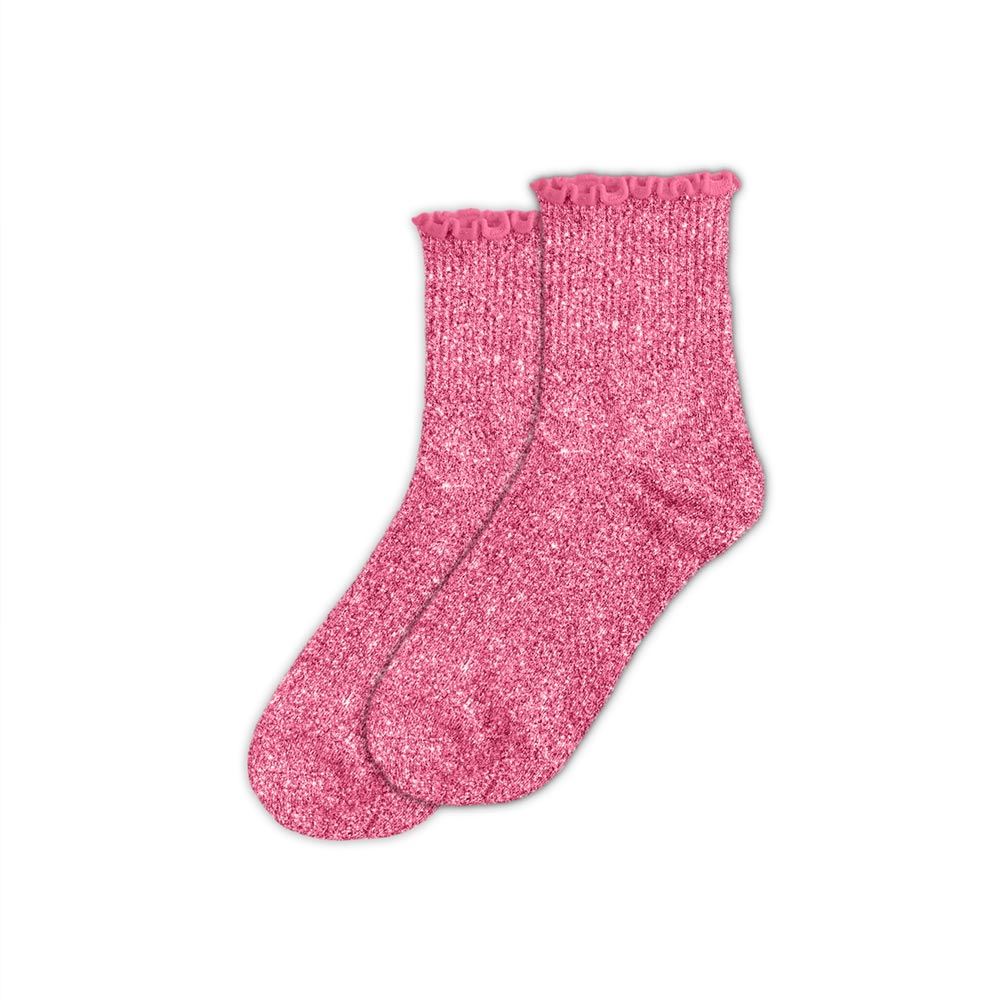 Chaussettes à paillettes roses STC