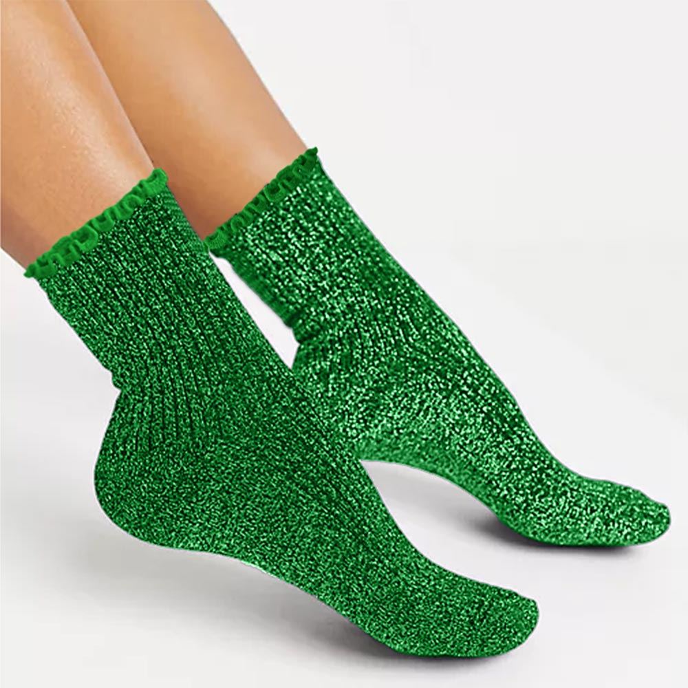 Chaussettes à paillettes vertes STC