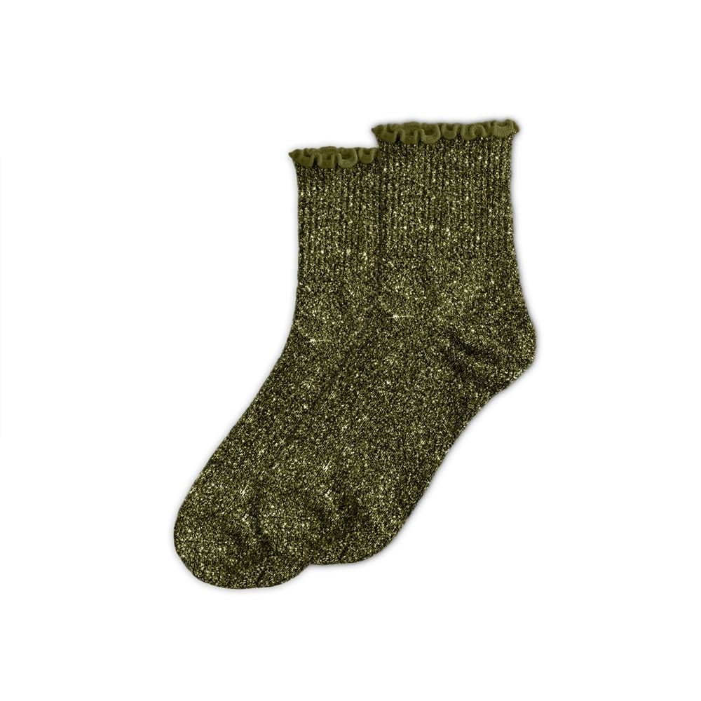 Chaussettes à paillettes kaki STC
