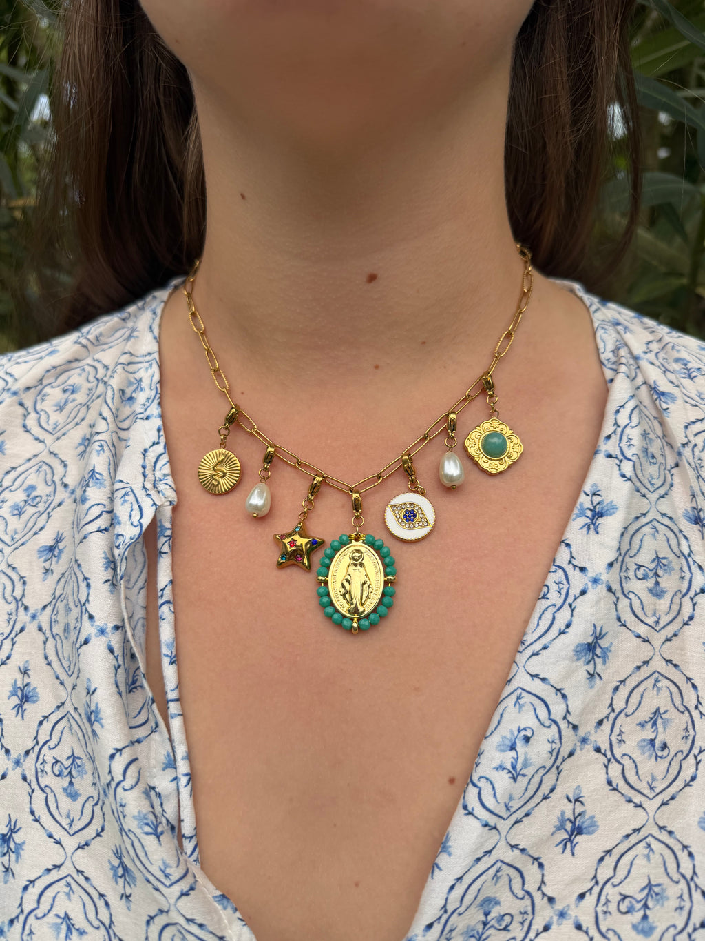 Collier charms Maria turquoise Lunaria