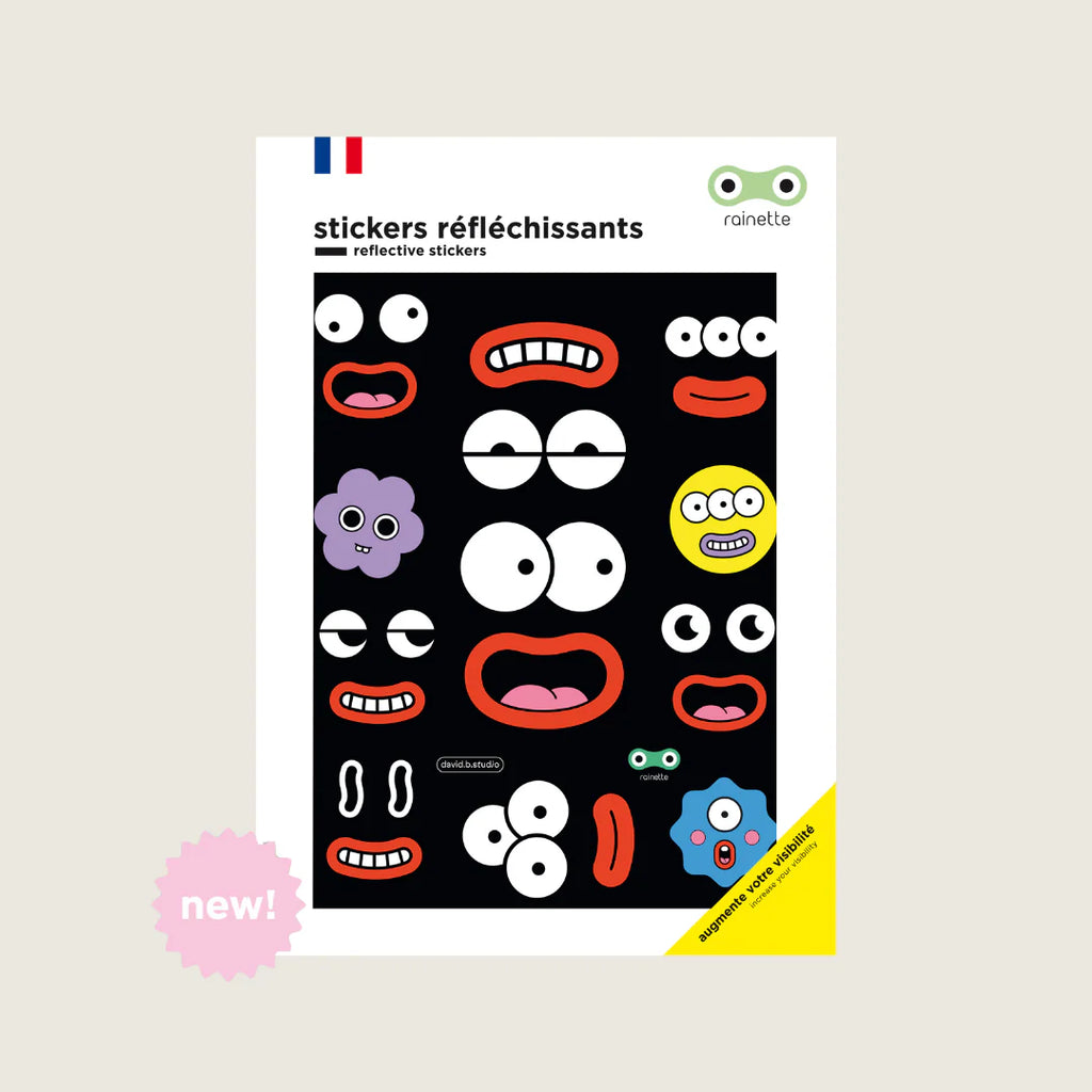 Stickers réfléchissants pour casque et vélo - Face