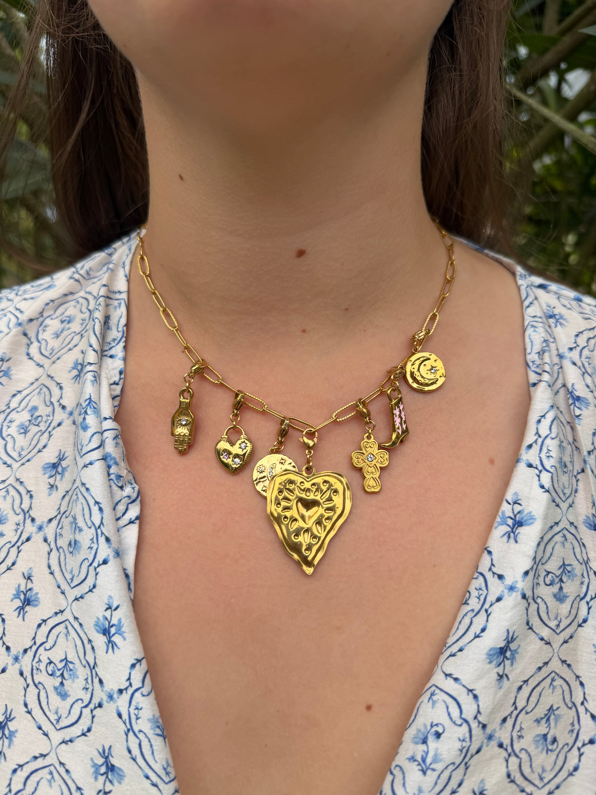 Collier charms Eléonore Lunaria