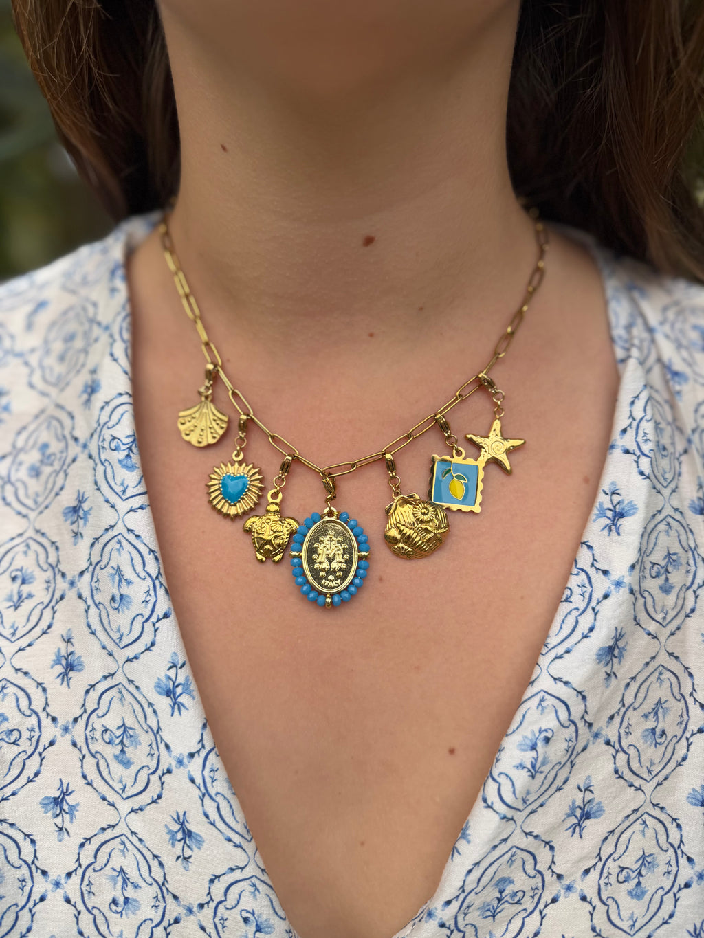 Collier charms Maria turquoise Lunaria