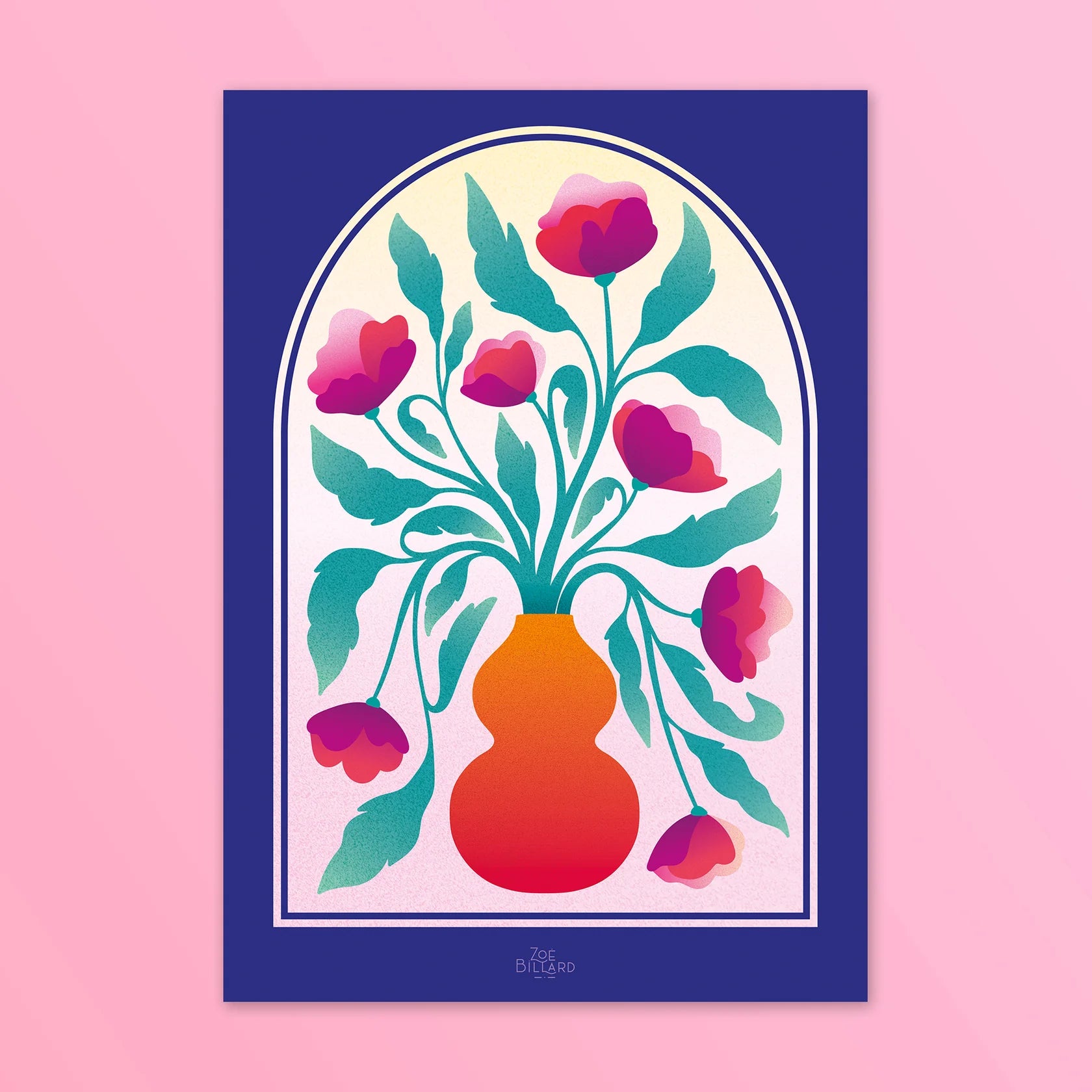 Arche Bleu Vase Orange Zoé Billard