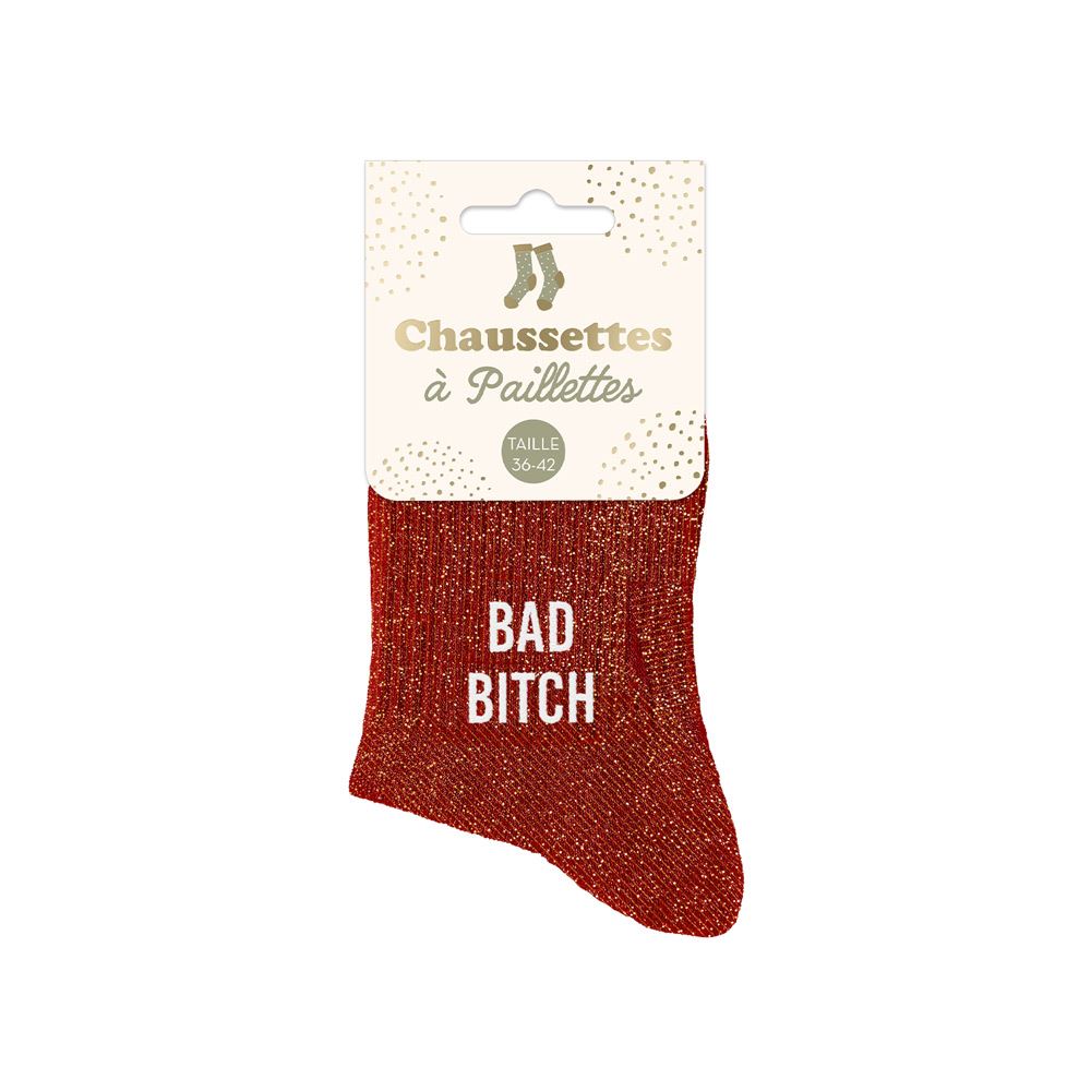 Chaussettes à paillettes "Bad Bitch" STC