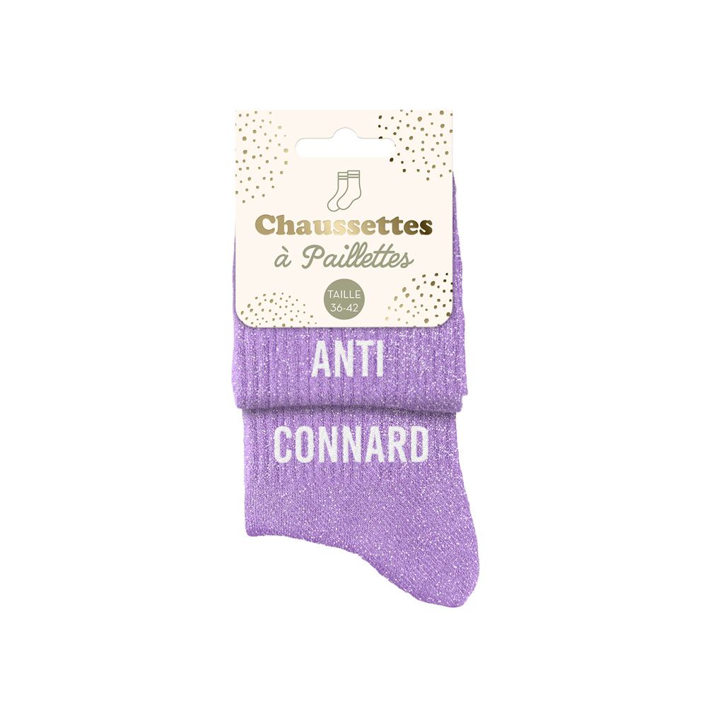 Chaussettes à paillettes duo "Anti Connard" STC