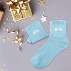 Chaussettes à paillettes "Bi*ch" STC