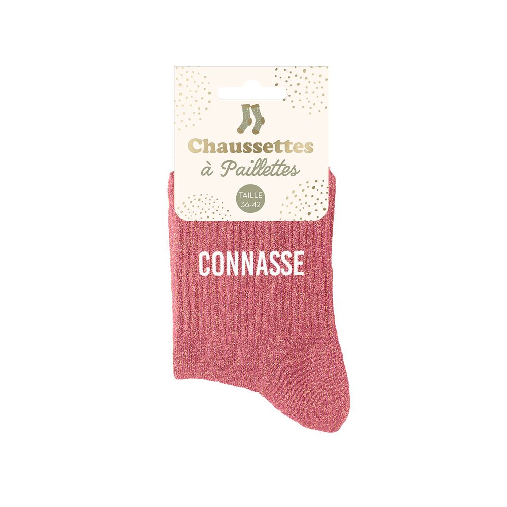 Chaussettes à paillettes "Connasse" STC