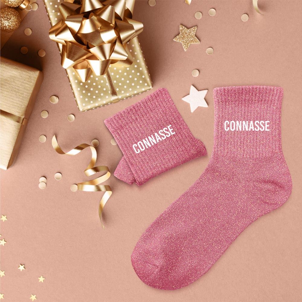 Chaussettes à paillettes "Connasse" STC