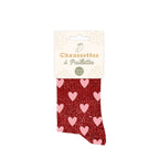 Chaussettes à paillettes "Rouge Cœur" STC