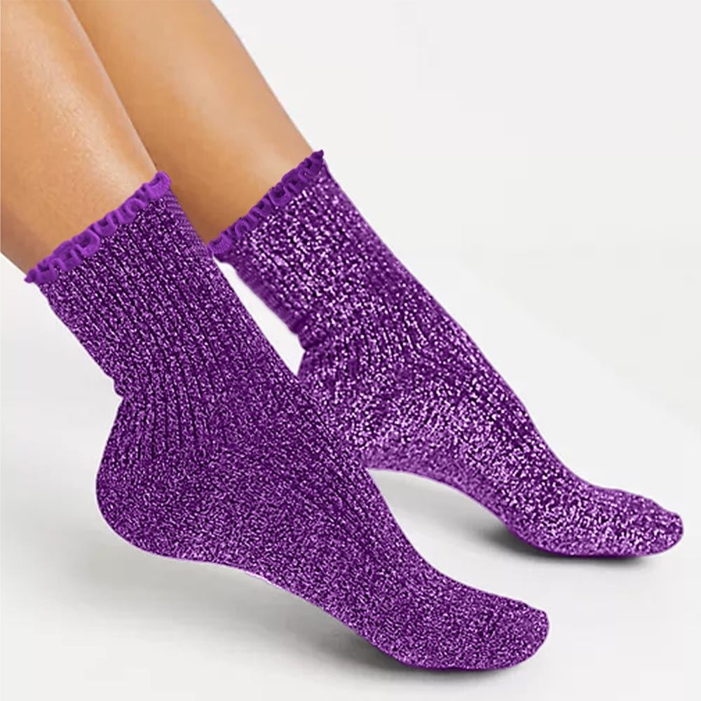 Chaussettes à paillettes violettes STC