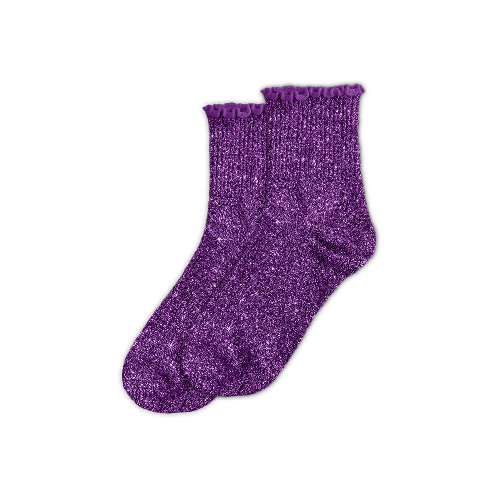 Chaussettes à paillettes violettes STC