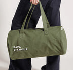 Grand polochon brodé PAPA D’AMOUR olive