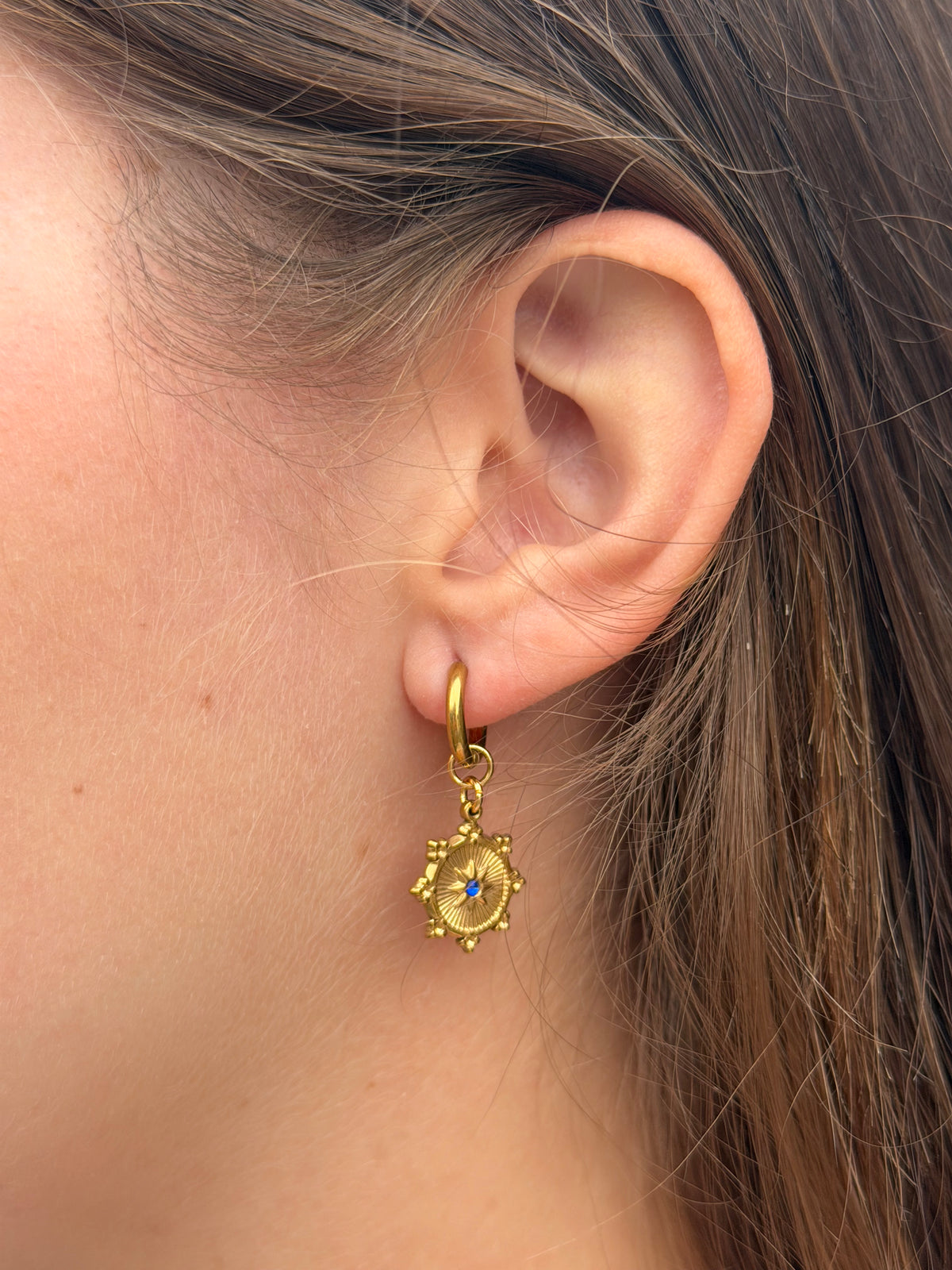 Boucles d'oreilles Saphir Lunaria