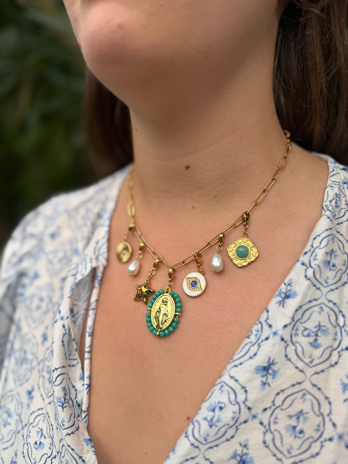 Collier charms Maria turquoise Lunaria