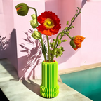 Vase Whimsy Light Green Pink Stories