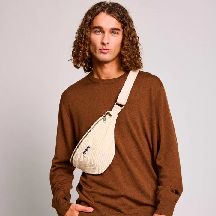 Sac banane Olivia Velours Beige