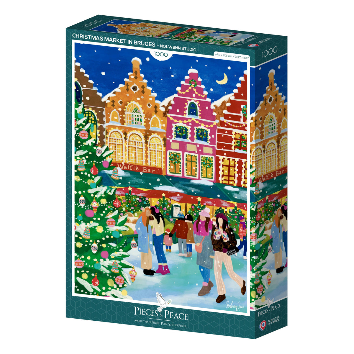Puzzle 1000p. - Marché de Noël à Bruges Pieces & Peace