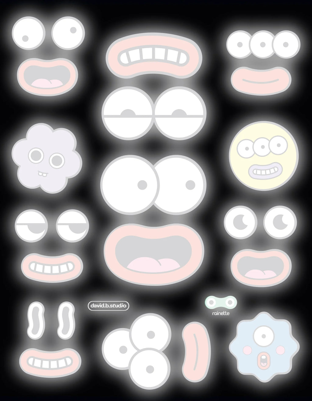 Stickers réfléchissants pour casque et vélo - Face