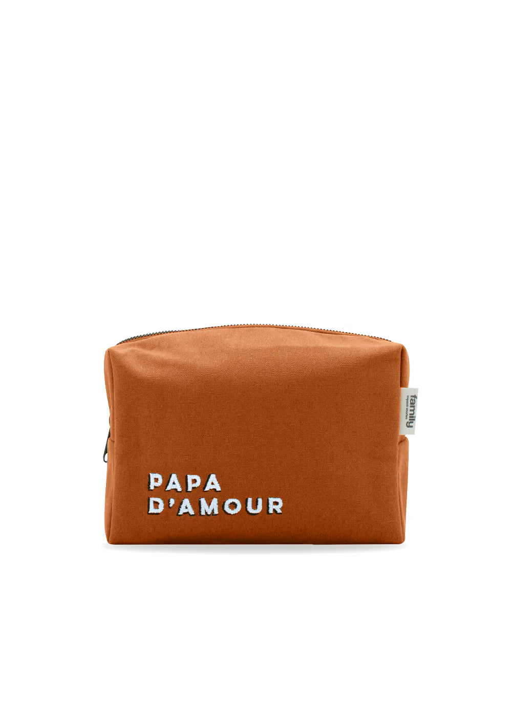 Trousse de toilette brodée PAPA D’AMOUR cuivre