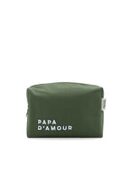 Trousse de toilette brodée PAPA D’AMOUR olive