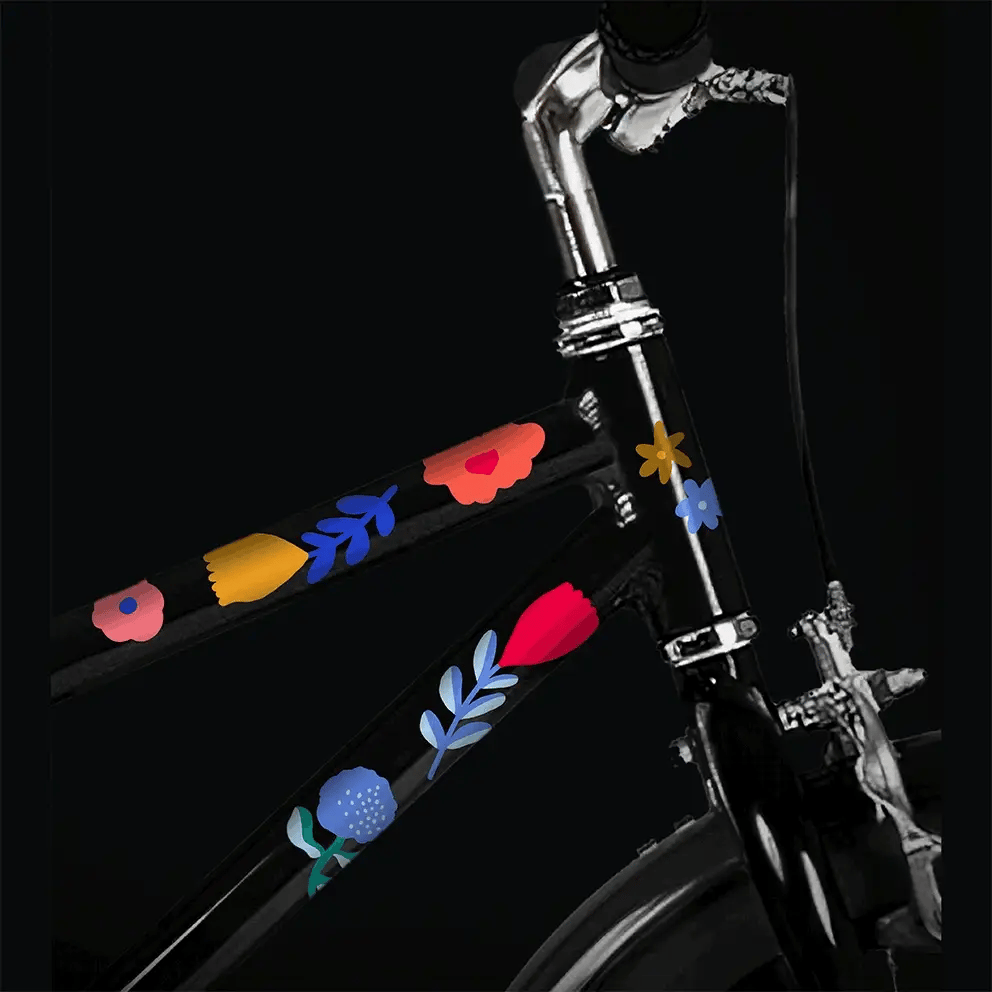 Stickers réfléchissants pour casque et vélo - Fleurs